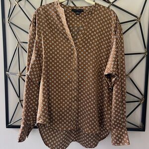 Sanctuary Tan Blouse with White Circles